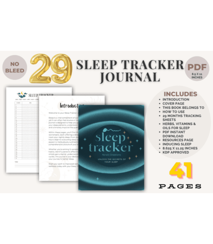 Photo Standart Size (11) Sleep Tracker Journal + Ebook - Image 1
