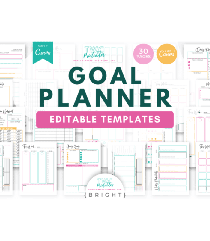 Photo Standart Size (12) Goal Planner Canva Templates - Image 1