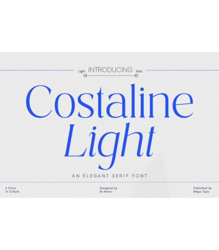 Photo Standart Size Costaline Light Font - Image 1