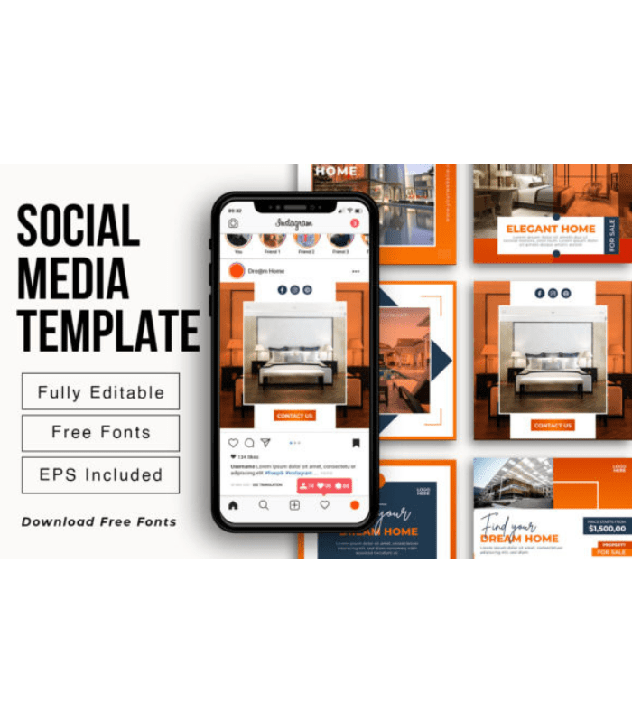 Photo Standart Size 70 X 80 (7) Real Estate Social Media Post Template - Image 1