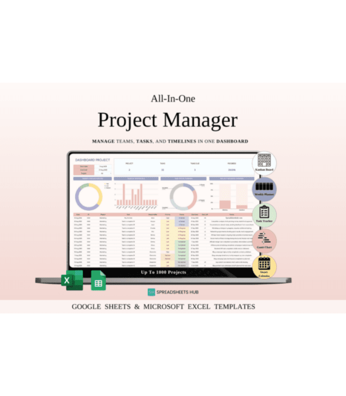 Project Management Spreadsheet Template - Image 1