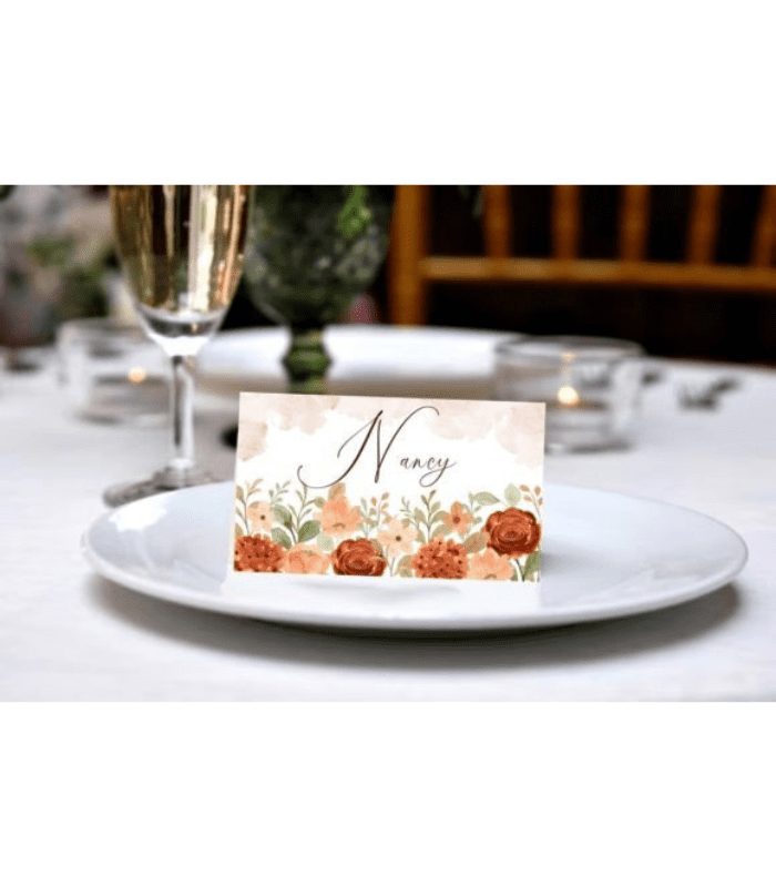Photo Standart Size 700 X 800 (1) Fall Floral Border Table Place Cards - Image 1