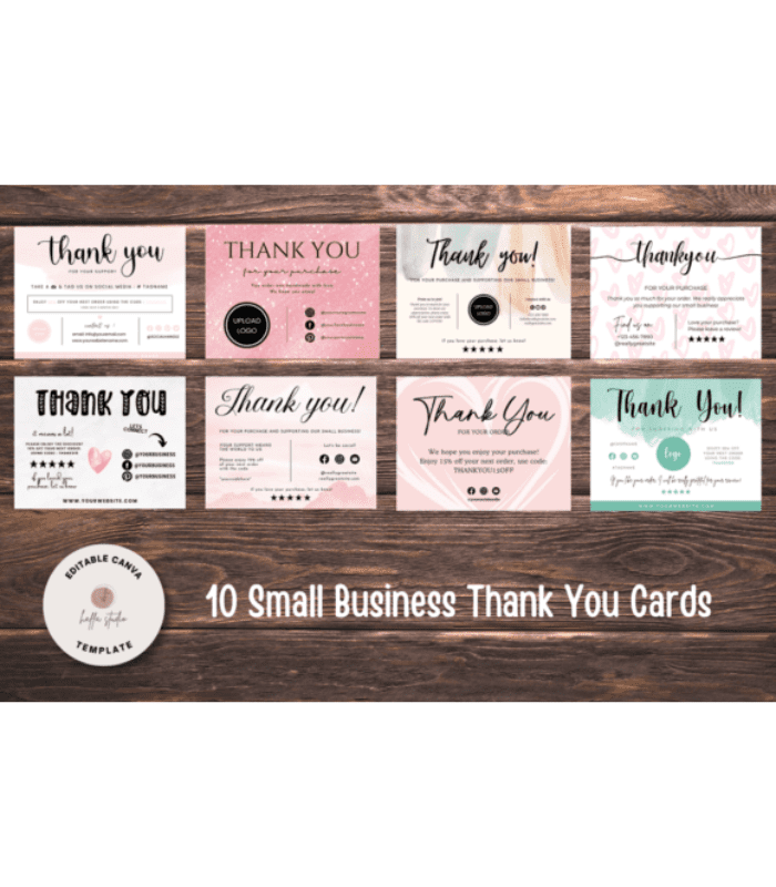 8 Small Business Thank You Cards Bundle - Image 1