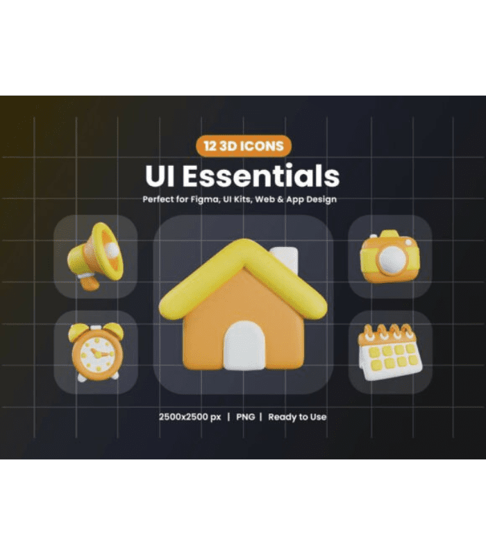 Photo Standart Size 700 X 800 (2) UI Essentials 3D Icon Pack - Image 1