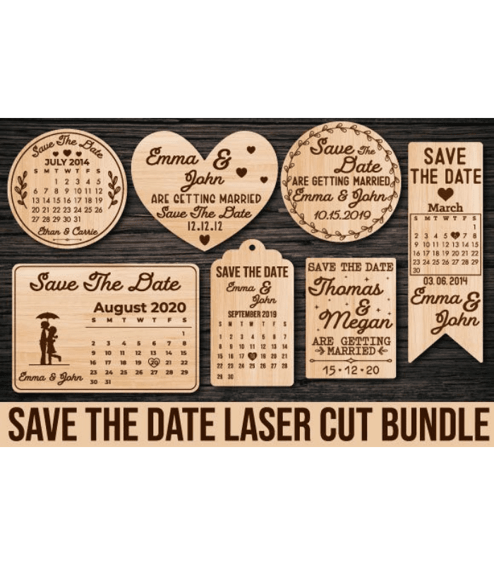 Save the Date Wood Laser Cut - Image 1