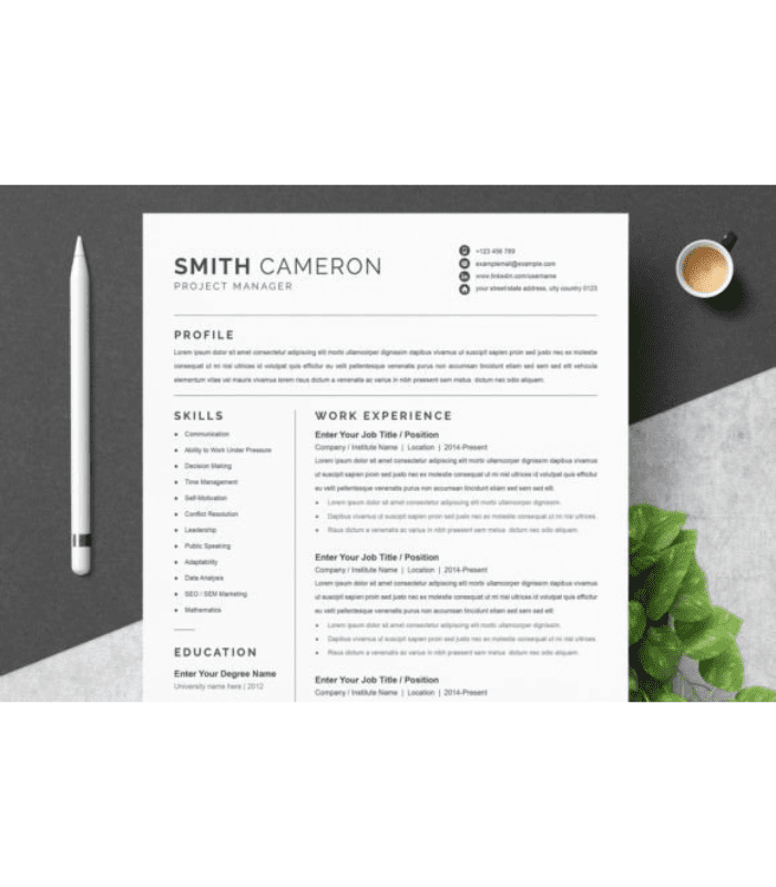 Minimalist Word Resume / CV Template - Image 1