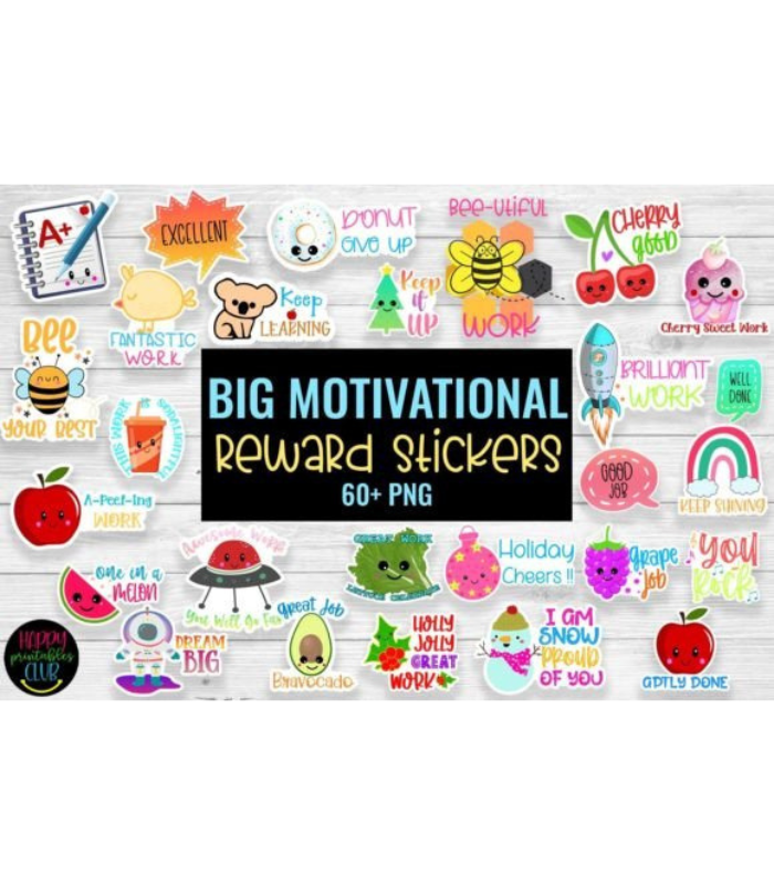 Photo Standart Size 700 X 800 (5) Big Motivational Reward Stickers Bundle - Image 1