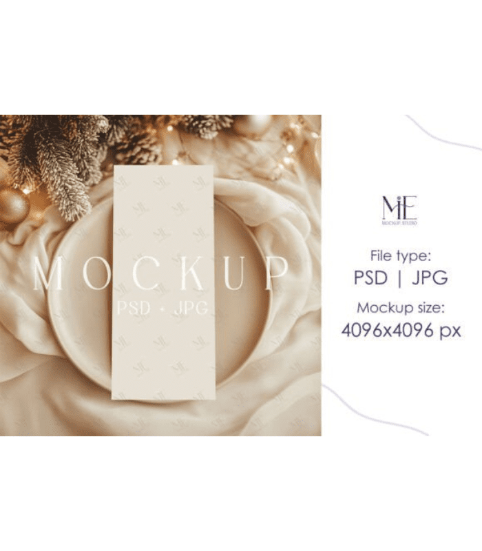 Photo Standart Size 700 X 800 (5) 4x9 Menu Card Mockup - Image 1