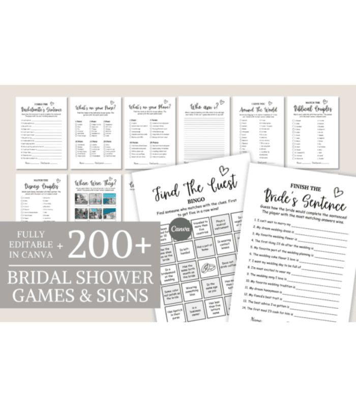 Minimalist Bridal Shower Games Template - Image 1