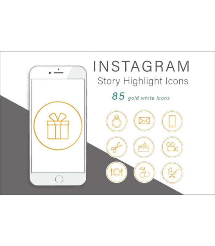 Photo Standart Size 700 X 800 (6) Gold Instagram Story Highlight Icons - Image 1