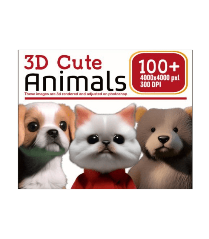 Photo Standart Size 701 X 801 (11) 3d Cute Animals Bundle - Image 1